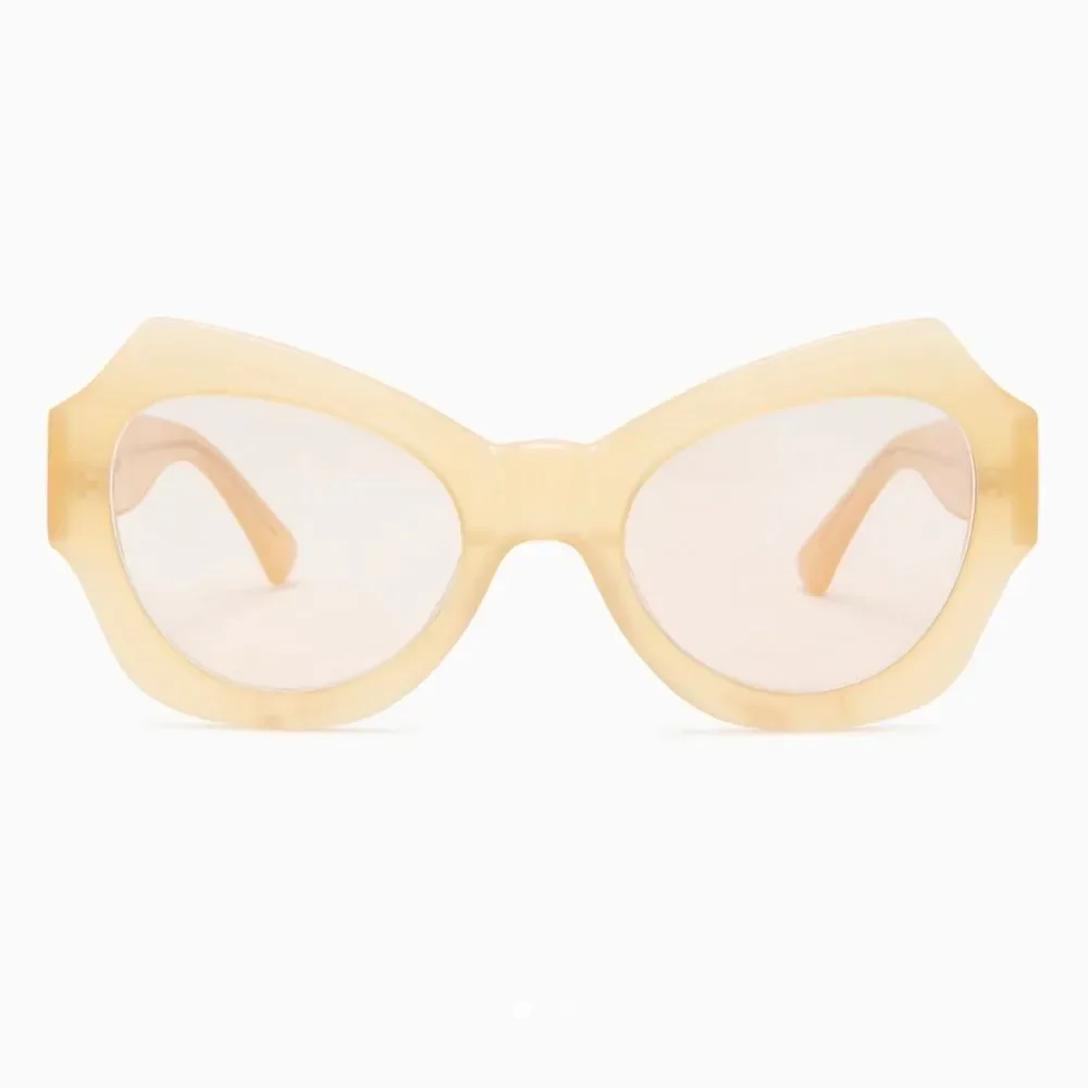 NIB Ulla Johnson Opal Sunglasses Butterfly Shape Ochre in color